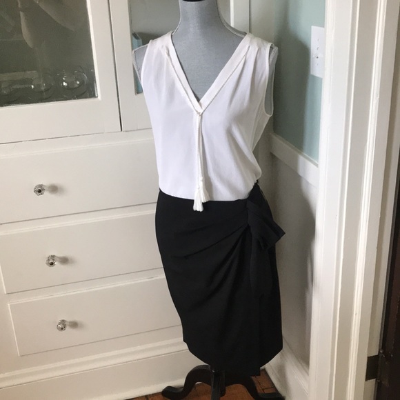 NWT $298 Rachel Roy drape wrap skirt black 8 - Picture 2 of 12